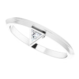 Platinum Triangle Natural Diamond Bezel-Set Stackable Ring - view 5