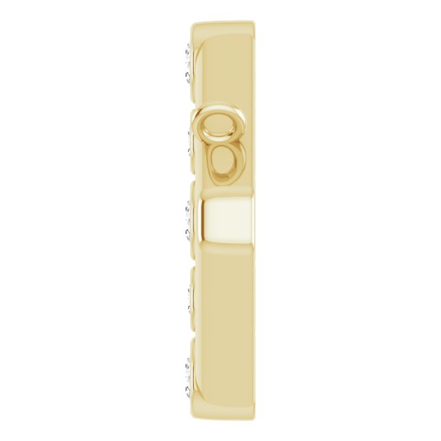 14K Gold Round Lab-Grown Diamond Geometric Necklace - Yellow Gold - view 3