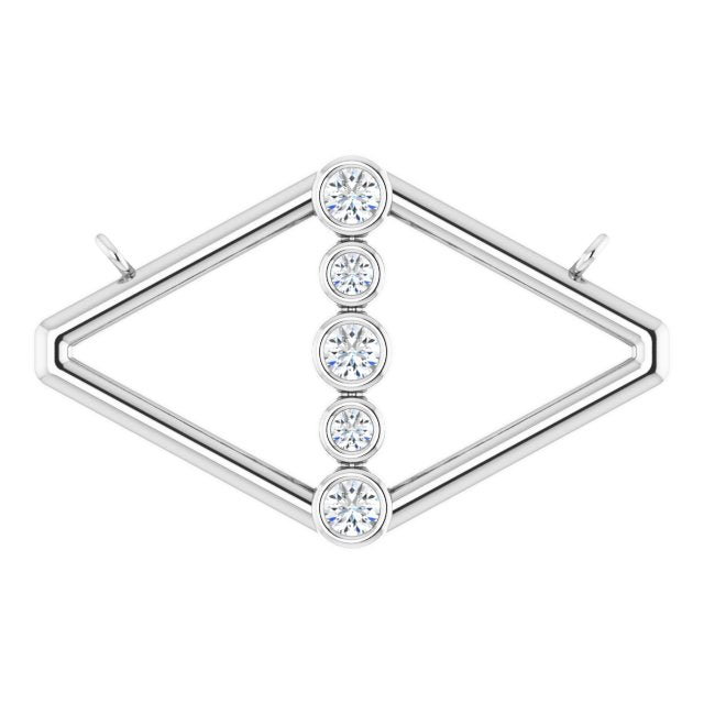 Platinum Round Natural Diamond Geometric Necklace