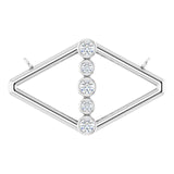 14K Gold Round Natural Diamond Geometric Necklace II - White Gold