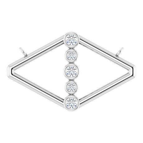 14K Gold Round Lab-Grown Diamond Geometric Necklace - White Gold