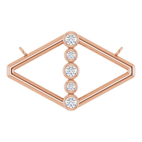 14K Gold Round Lab-Grown Diamond Geometric Necklace - Rose Gold