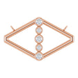 14K Gold Round Natural Diamond Geometric Necklace II - Rose Gold