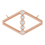14K Gold Round Natural Diamond Geometric Necklace II - Rose Gold