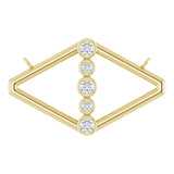 14K Gold Round Natural Diamond Geometric Necklace II - Yellow Gold