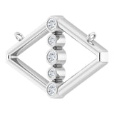 Platinum Round Natural Diamond Geometric Necklace - view 2