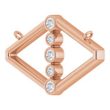 14K Gold Round Natural Diamond Geometric Necklace II - Rose Gold - view 2