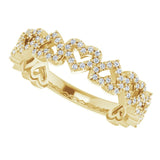 14K Gold Round Natural Diamond Stackable Heart Ring - Yellow Gold - view 5