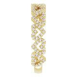 14K Gold Round Natural Diamond Stackable Heart Ring - Yellow Gold - view 4