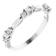 Platinum Square Natural Diamond Stackable Ring
