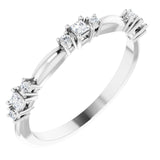 Platinum Square Natural Diamond Stackable Ring