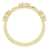 14K Gold Square Natural Diamond Stackable Ring - Yellow Gold - view 2