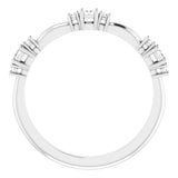 Platinum Square Natural Diamond Stackable Ring - view 2