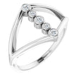 Platinum Round Natural Diamond Geometric Ring III