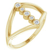 14K Gold Round Natural Diamond Geometric Ring III - Yellow Gold