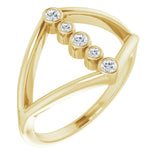 14K Gold Round Natural Diamond Geometric Ring III - Yellow Gold