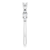 Platinum Square Natural Diamond Stackable Ring - view 4