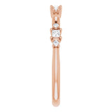 14K Gold Square Natural Diamond Stackable Ring - Rose Gold - view 4
