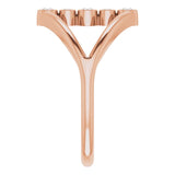 14K Gold Round Natural Diamond Geometric Ring III - Rose Gold - view 4