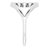 14K Gold Round Natural Diamond Geometric Ring III - White Gold - view 4