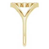 14K Gold Round Natural Diamond Geometric Ring III - Yellow Gold - view 4
