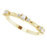 14K Gold Square Natural Diamond Stackable Ring - Yellow Gold - view 5