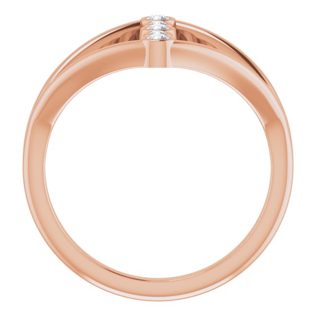 14K Gold Round Natural Diamond Geometric Ring III - Rose Gold - view 2