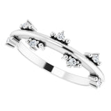 Platinum Round Natural Diamond Accented Stackable Ring III - view 5