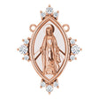 14K Gold Round Natural Diamond Miraculous Necklace - Rose Gold