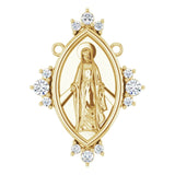 14K Gold Round Natural Diamond Miraculous Necklace - Yellow Gold