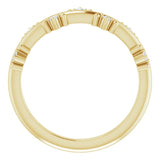 14K Gold Round Natural Diamond Accented Stackable Ring III - Yellow Gold - view 2