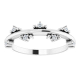 Platinum Round Natural Diamond Accented Stackable Ring III - view 3