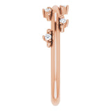 14K Gold Round Natural Diamond Accented Stackable Ring III - Rose Gold - view 4