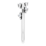Platinum Round Natural Diamond Accented Stackable Ring III - view 4