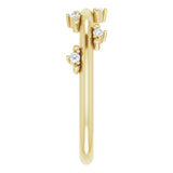 14K Gold Round Natural Diamond Accented Stackable Ring III - Yellow Gold - view 4