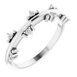 Platinum Round Natural Diamond Accented Stackable Ring III