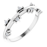 Platinum Round Natural Diamond Accented Stackable Ring III