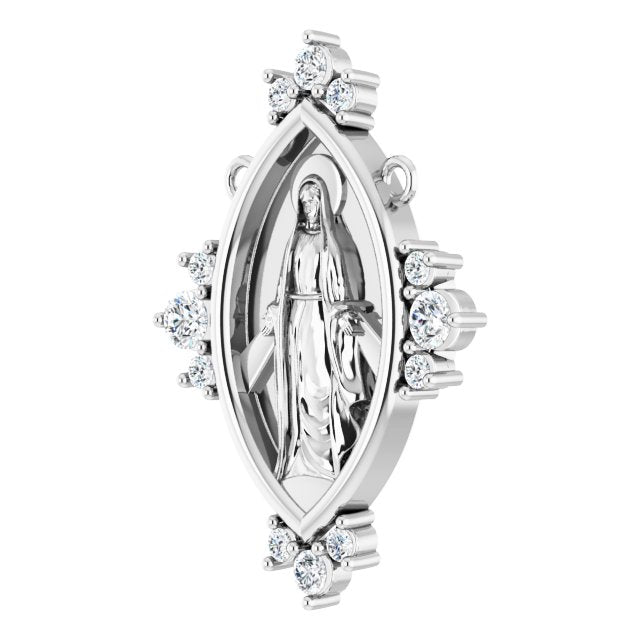 14K Gold Round Lab-Grown Diamond Miraculous Necklace - White Gold - view 2