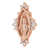 14K Gold Round Natural Diamond Miraculous Necklace - Rose Gold - view 2
