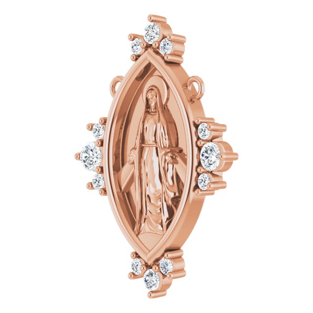 14K Gold Round Lab-Grown Diamond Miraculous Necklace - Rose Gold - view 2