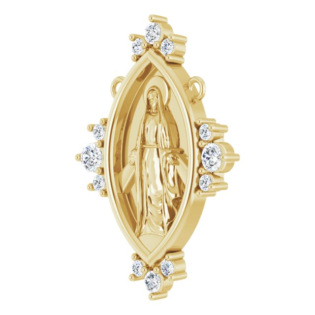 14K Gold Round Lab-Grown Diamond Miraculous Necklace - Yellow Gold - view 2