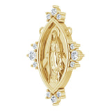 14K Gold Round Natural Diamond Miraculous Necklace - Yellow Gold - view 2