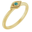 14K Gold Round Natural Alexandrite Stackable Evil Eye Ring - Yellow Gold