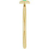14K Gold Round Lab-Grown Emerald Stackable Evil Eye Ring - Yellow Gold - view 4