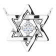 Platinum Round Natural Diamond Star of David Necklace