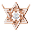 14K Gold Round Natural Diamond Star of David Necklace - Rose Gold