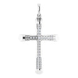 14K Gold Round Natural Diamond Micro Pavé-Style Cross Pendant III