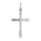 14K Gold Round Natural Diamond Micro Pavé-Style Cross Pendant III