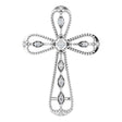 14K Gold Round Natural Diamond Accented Cross Pendant – 0.05 CTW