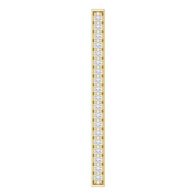 14K Gold Round Natural Diamond Vertical Bar Pendant - Yellow Gold